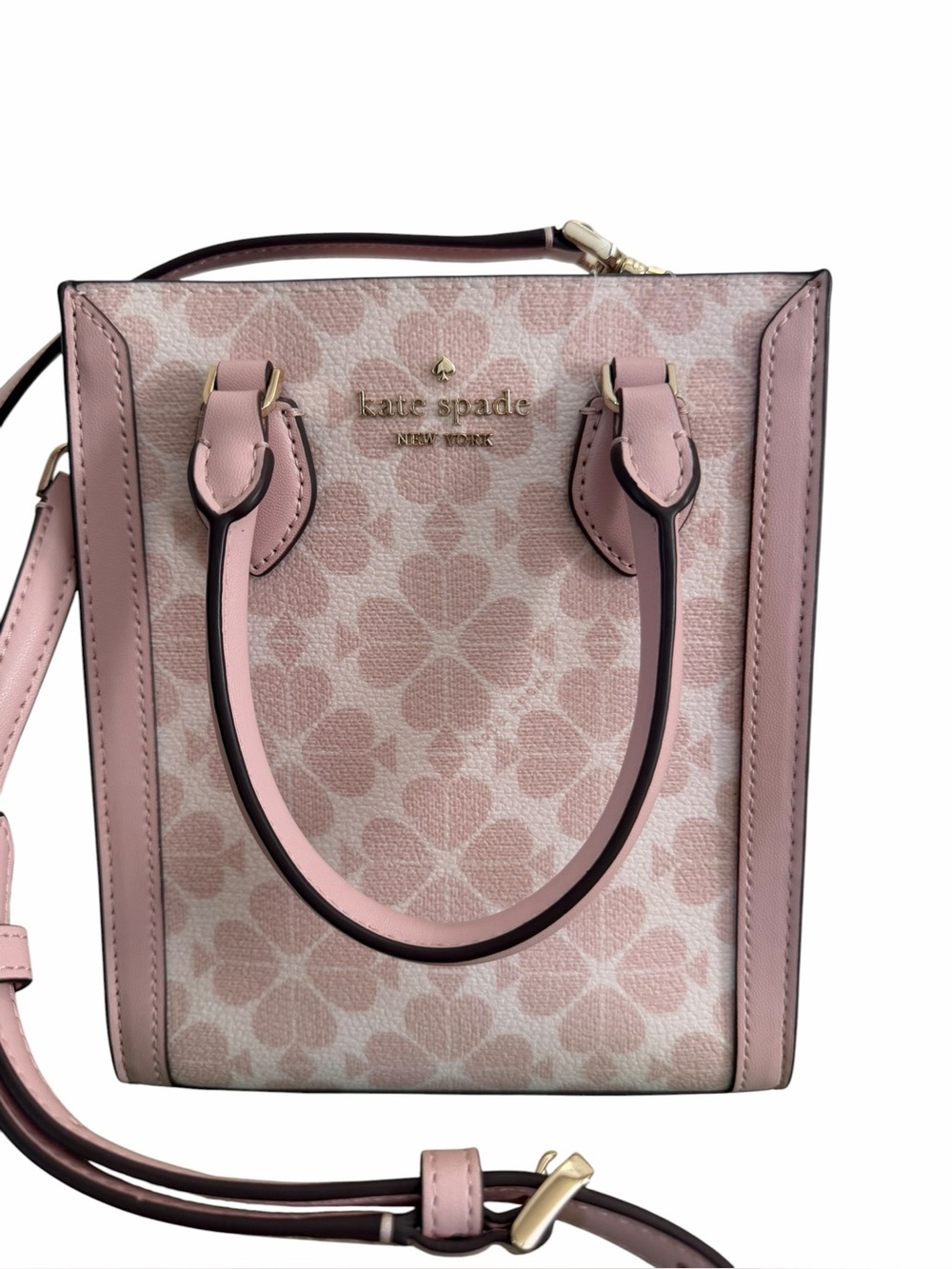 Kate Spade Pink Floral Satchel with Gold-Tone Logo - Picture 2 of 7